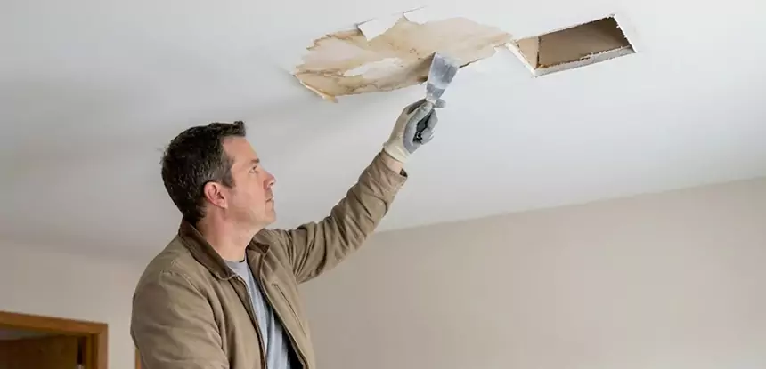 Ceiling Water Stain and Drywall Repair in Roswell